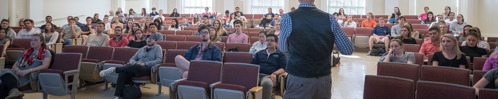 Professor lecturing in front of class